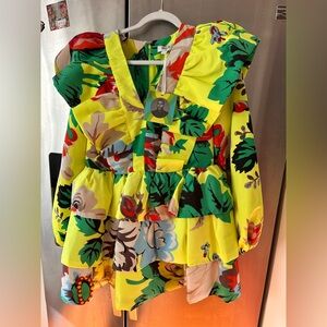 Christopher John Rogers Multicolor Floral Ruffle Dress